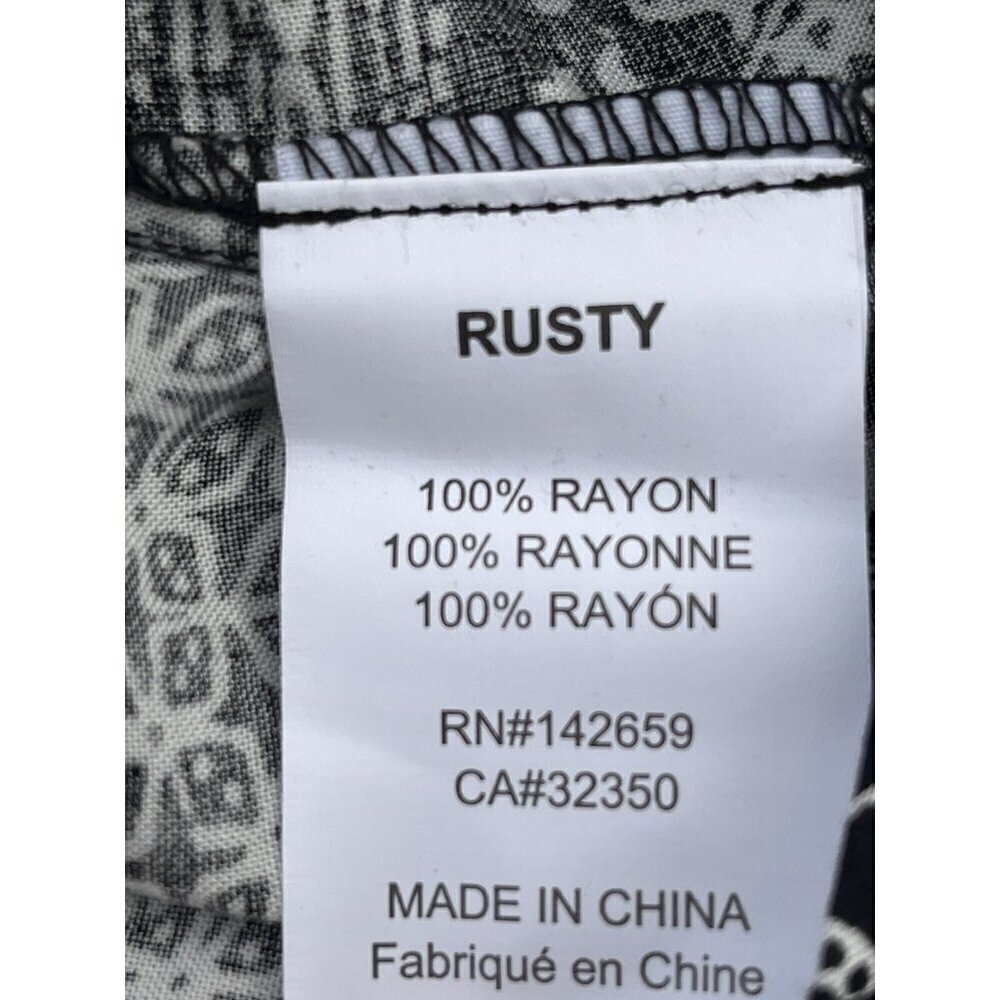 Rusty White Black Printed Casual Lightweight Grage Pants Size M - Picture 12 of 16